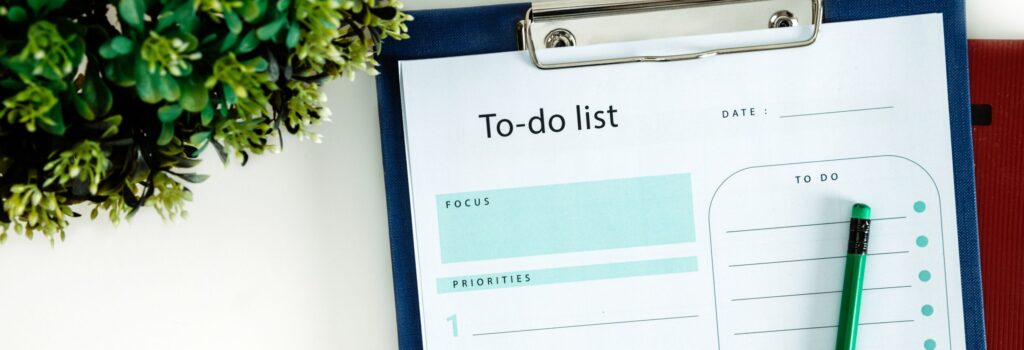 Clipboard with to-do list